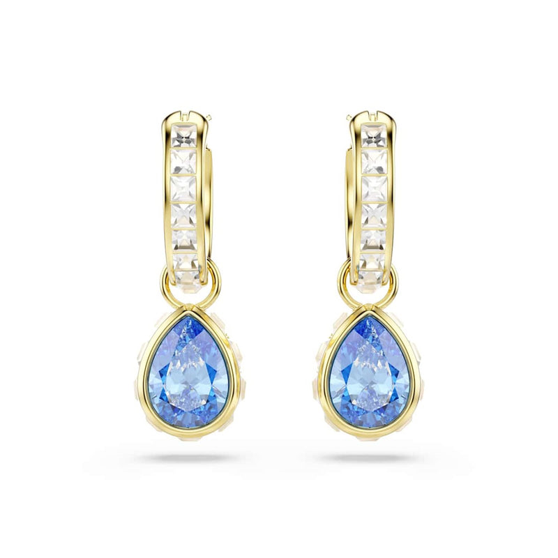 Swarovski Chroma Gold-Tone Hoop Earrings with Blue Crystals 5757815-zoom-