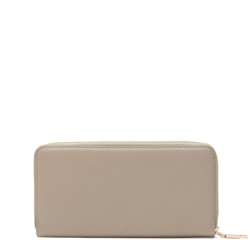 Isabel Bernard Honoré Léa Taupe Calfskin Zip Wallet IB23017-zoom-