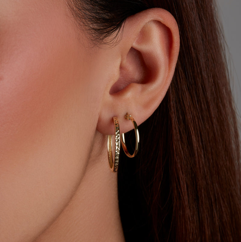 Beloro Jewels Regalo d'Amore 9 karat gold hoop earrings gift set BO90032-zoom-