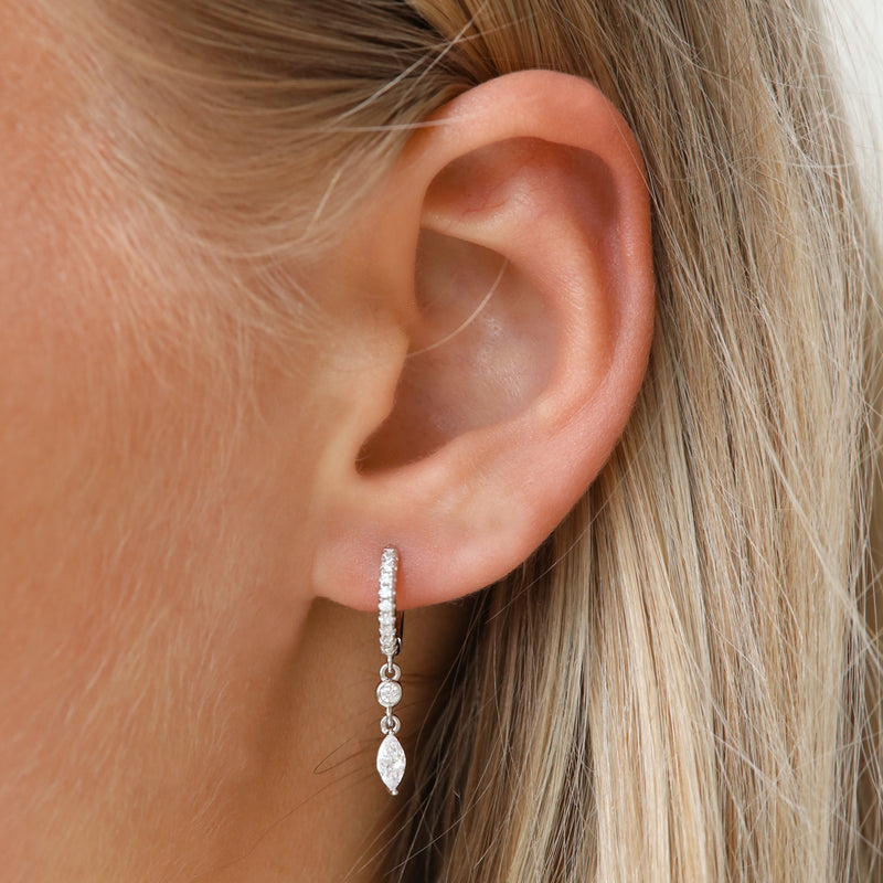 Karma Hoops Silver Hoop Earrings A68S-zoom-