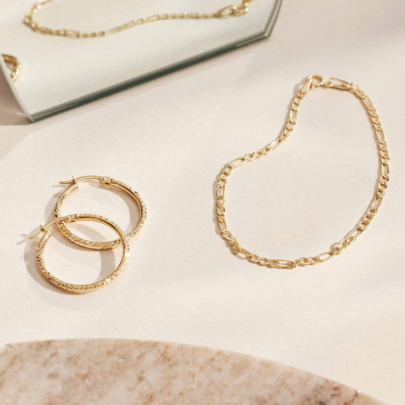 Isabel Bernard Rivoli Laura 14 Carat Golden Hoop Earrings IB360161-zoom-