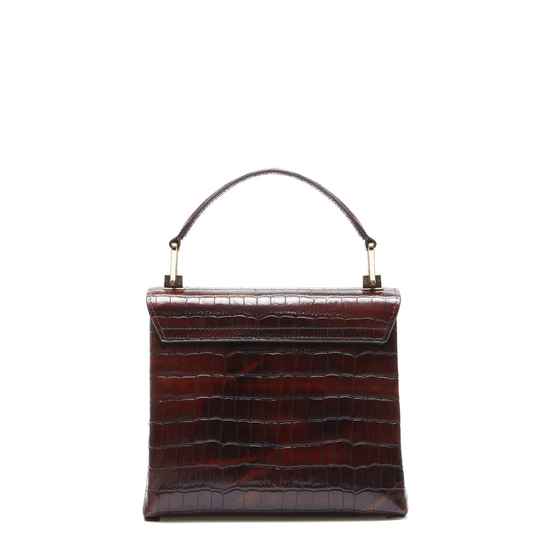 Isabel Bernard Femme Forte Heline Croco Brown Handbag IB21013-zoom-