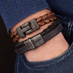 Josh Vintage Black Bracelet 09264-BRA-VB/BLACK/L