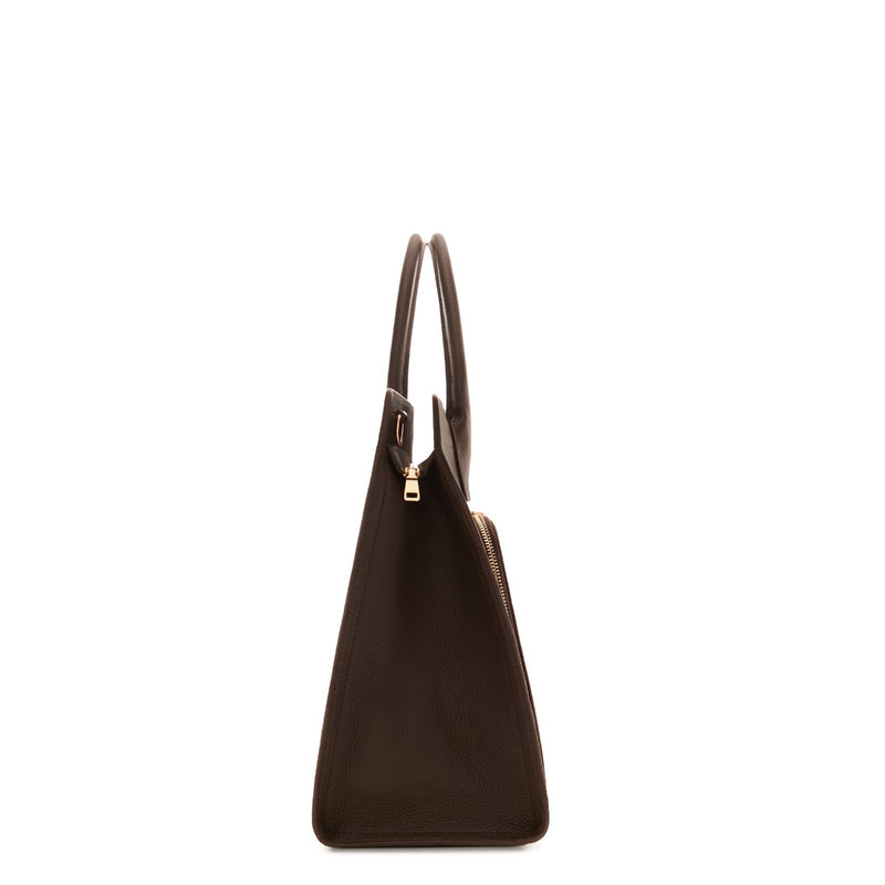 Isabel Bernard Honoré Nadine Brown Calfskin Leather Handbag with Laptop Compartment IB25087-zoom-