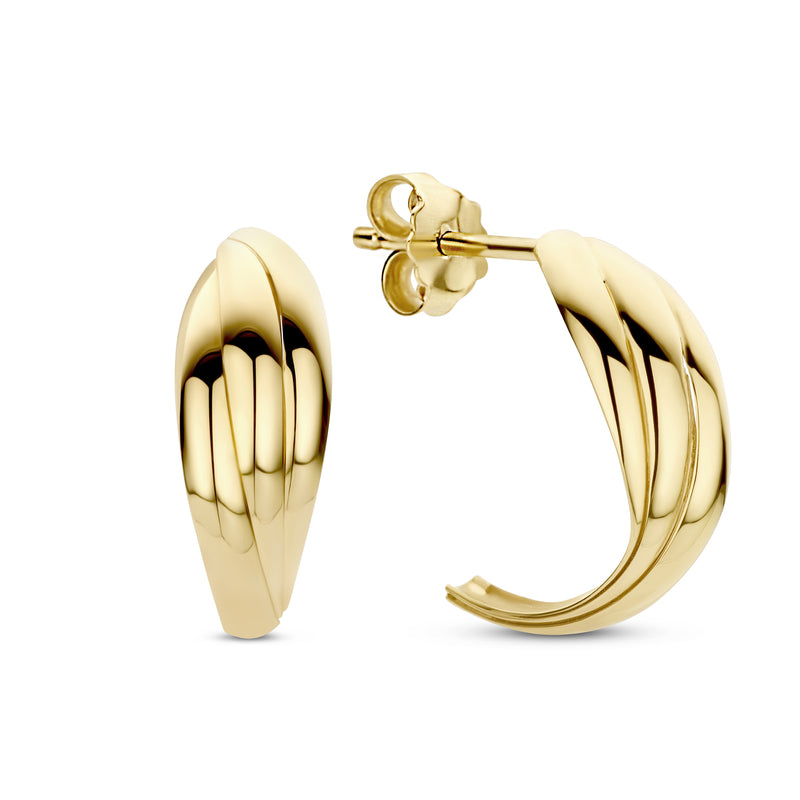Beloro Jewels Della Spiga Emilia 9 carat gold Hoop Earrings BO360033-zoom-