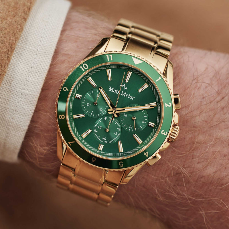 Mats Meier Ponte dei Salti Chronograph Men'sWatch Gold-coloured and Green MM00512-zoom-