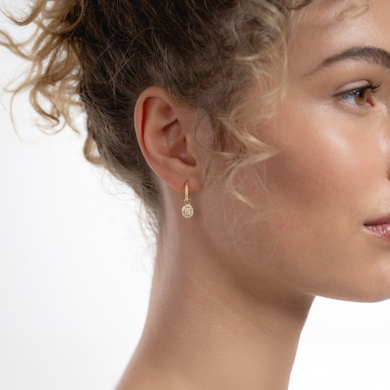 Isabel Bernard Le Marais Anne 14 Karat Gold Hoop Earrings With Zirconia Stone IB360291-zoom-