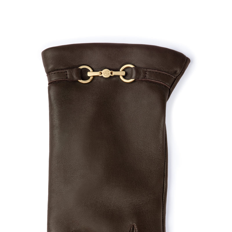 Isabel Bernard Honoré Marcelia dark brown goatskin leather gloves IB67001-331-6.5-zoom-