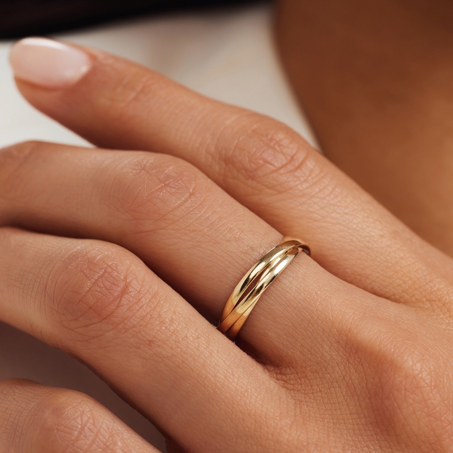 Isabel Bernard Rivoli Méline 14 Carat Golden Trinity Ring IB330078-60