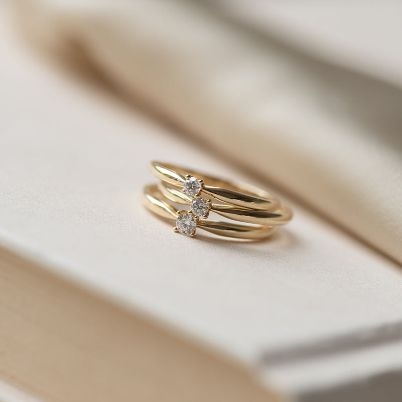 Isabel Bernard De la Paix Christine 14 Carat Gold Ring | diamond 0.10 ct | IBD330003-56-zoom-
