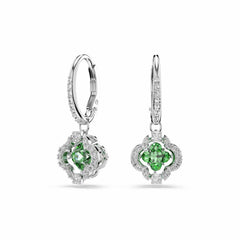 Swarovski Una Sparkling Dc Silver-Tone Drop Earrings with Green Crystal 5758001