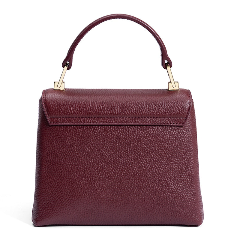 Isabel Bernard Femme Forte Heline Bordeaux Calfskin Leather Handbag IB21121-zoom-