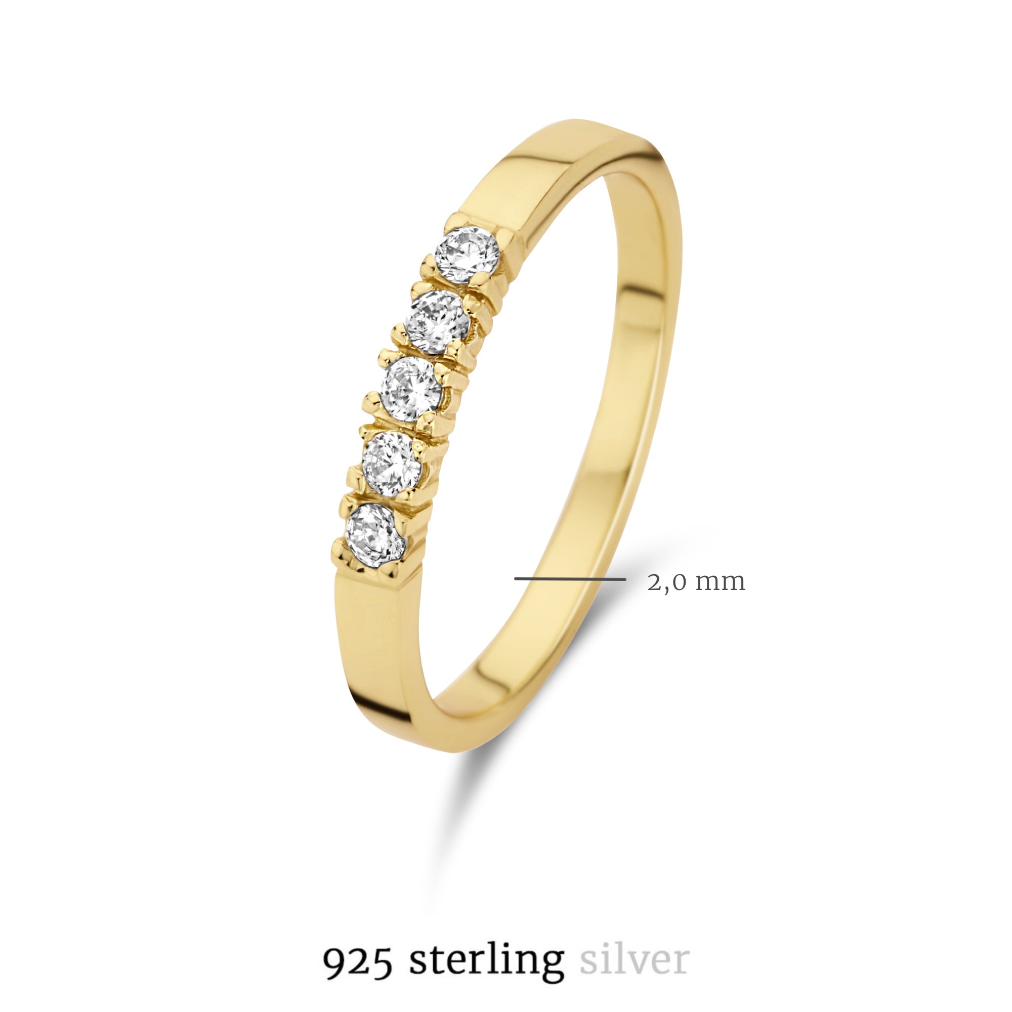 Selected Jewels Mila Elodie 925 Sterling Zilveren Goudkleurige Ring SJ300018-58
