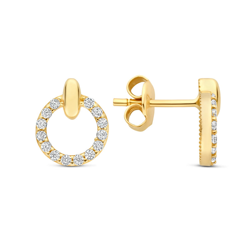 Beloro Jewels Monte Napoleone Irene 9 karat gold ear studs with zirconia stones  BO360124-zoom-