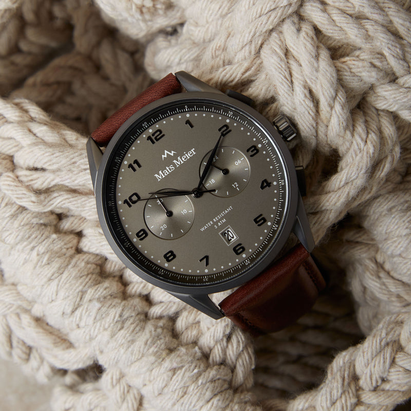 Mats Meier Mont Vélan Chrono Grijs/Brown Watch MM10005-zoom-