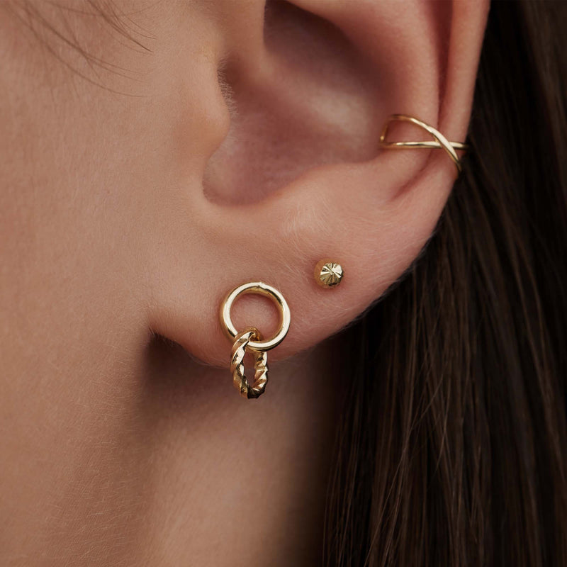 Isabel Bernard Cadeau D'Isabel 14 Carat Golden Earrings Set IB90146-zoom-