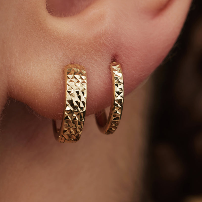 Isabel Bernard Rivoli Laura 14 Carat Golden Hoop Earrings IB360142-zoom-