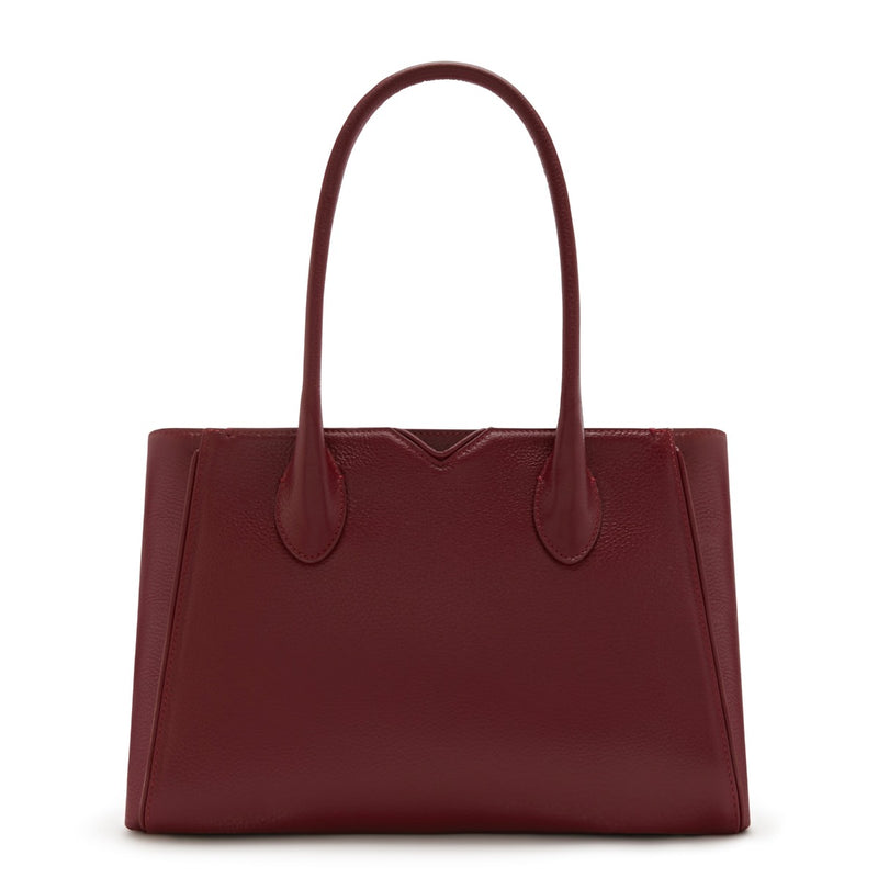 Isabel Bernard Honoré Cloe Midi Bordeaux Calfskin Leather Handbag IB25082-052-zoom-