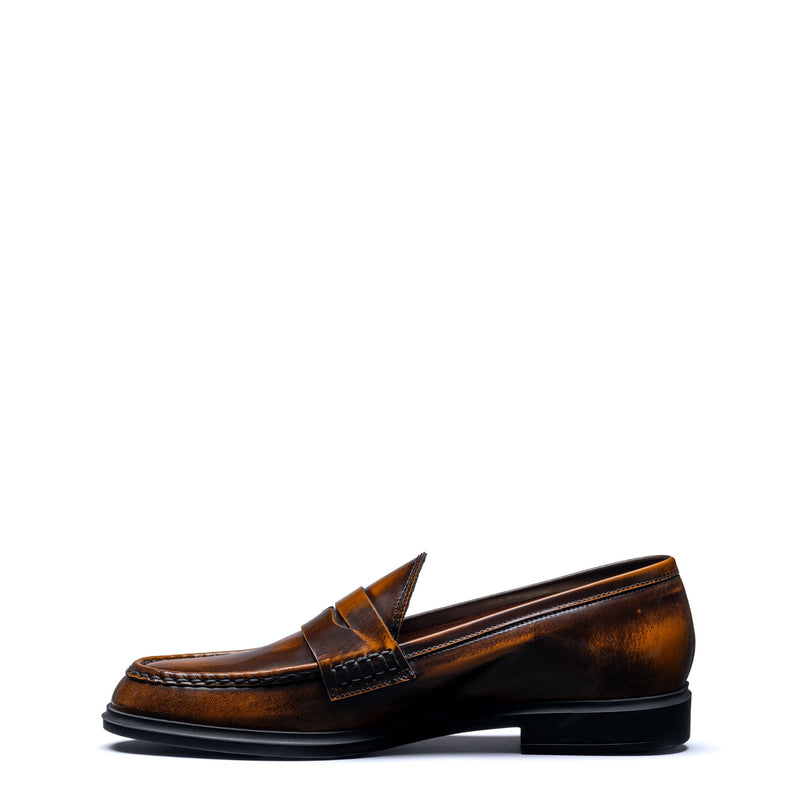 Isabel Bernard Vendôme Blandine cognac spazzolato leather loafers IB51015-636-35-zoom-
