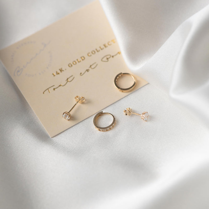 Isabel Bernard 14 Carat Golden Le Marais Lourdes Ear Studs IB360199-zoom-