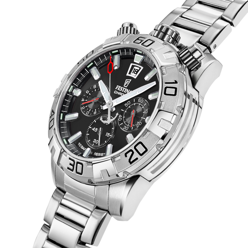 Festina Bullhead Black Chronograph Men's Watch F20743/6-zoom-