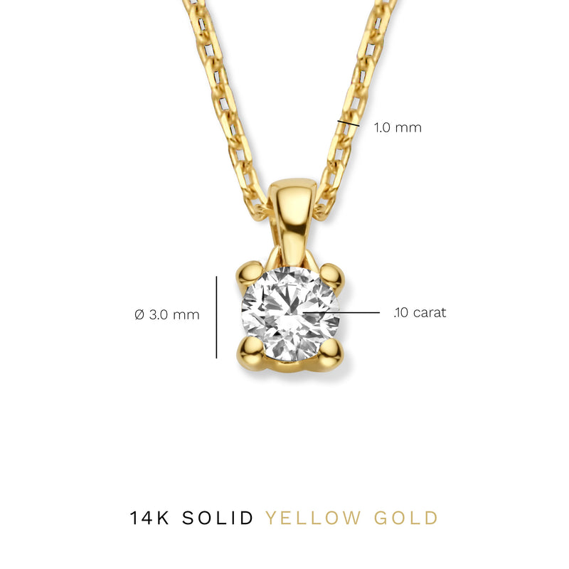 Isabel Bernard De la Paix Christine 14 Carat Golden Necklace | diamond 0.10 ct | IBD350003-zoom-