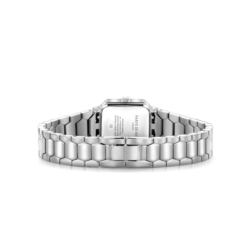Parte di Me Orologio square ladies watch silver coloured and white PDM09027-zoom-