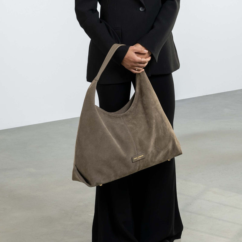 Isabel Bernard Honoré Grace taupe suede shoulder bag IB25093-178-zoom-