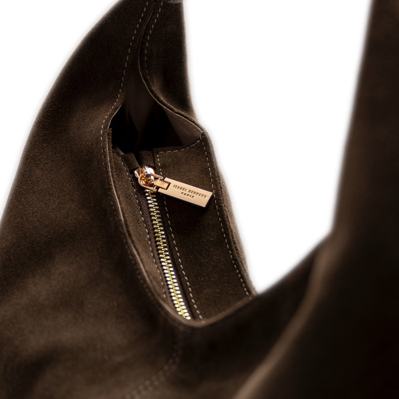 Isabel Bernard Honoré Grace dark brown suede shoulder bag IB25093-131-zoom-