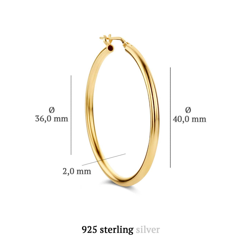 Parte di Me Bibbiena Poppi Casentino 925 sterling Silver gold plated Hoop Earrings PDM36055-zoom-