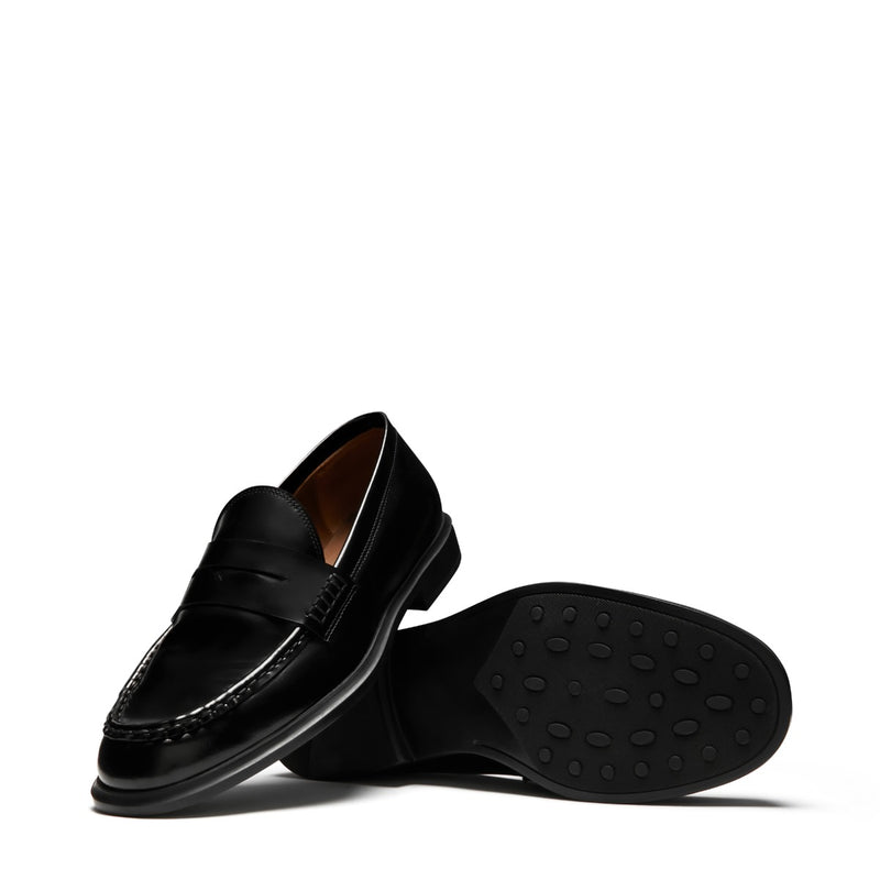 Isabel Bernard Vendôme Blandine black spazzolato leather loafers IB51015-601-37-zoom-