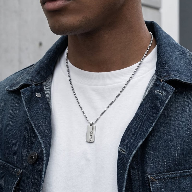 G-STAR Unistrial Silver Box Chain Necklace GSJ.112.01-zoom-