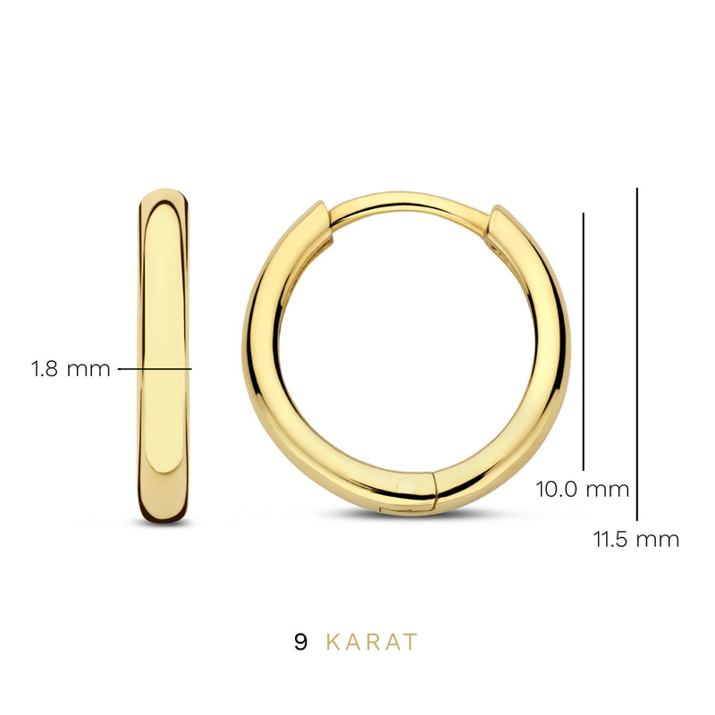 Beloro Jewels La Rinascente Camilla 9 carat gold Hoop Earrings BO360064-zoom-