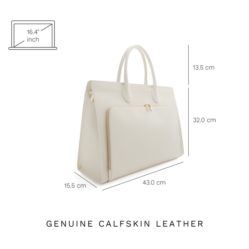 Isabel Bernard Honoré Nadine Crème Calfskin Handbag IB25052-zoom-