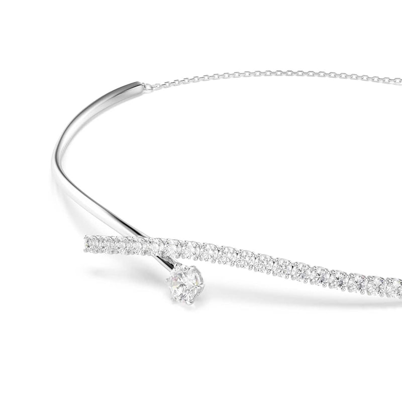 Swarovski Matrix Crash Silver-Tone Necklace 5754020-zoom-