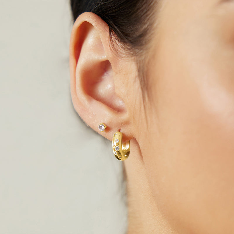 Ania Haie Miss Dainty Gold Coloured Zirconia Earrings AH-E065-04G-zoom-