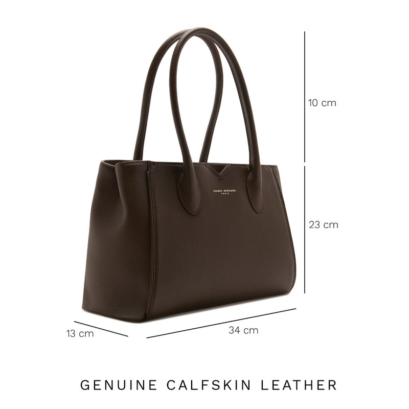 Isabel Bernard Honoré Cloe Midi brown calfskin leather handbag IB25082-031-zoom-