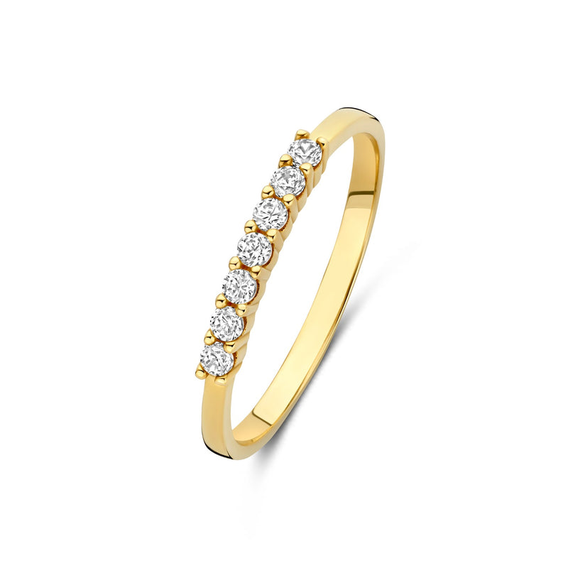 Beloro Jewels Monte Napoleone Stella 9 karat gold ring with zirconia stones BO330054-56-zoom-