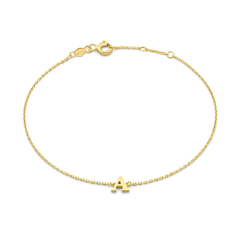 Isabel Bernard Le Marais Rachel 14 Carat Golden Initial Bracelet IB320101-A (Letter A)-zoom-