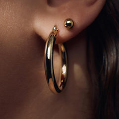 Parte Di Me Bibbiena Poppi Casentino 925 Sterling Silver Gold Plated Hoop Earrings PDM36154