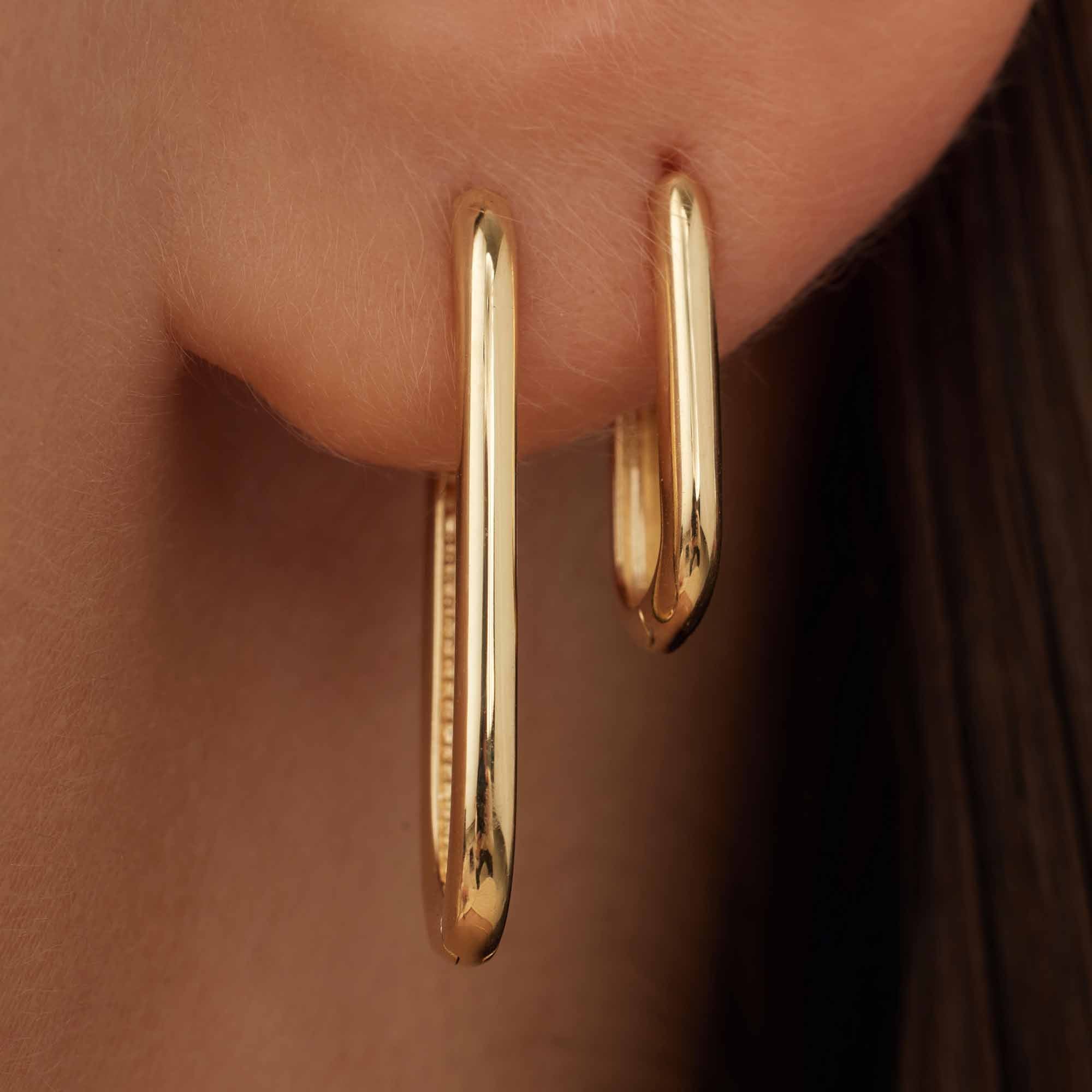 Isabel Bernard Rivoli Aimée 14 Carat Golden Hoop Earrings IB360237
