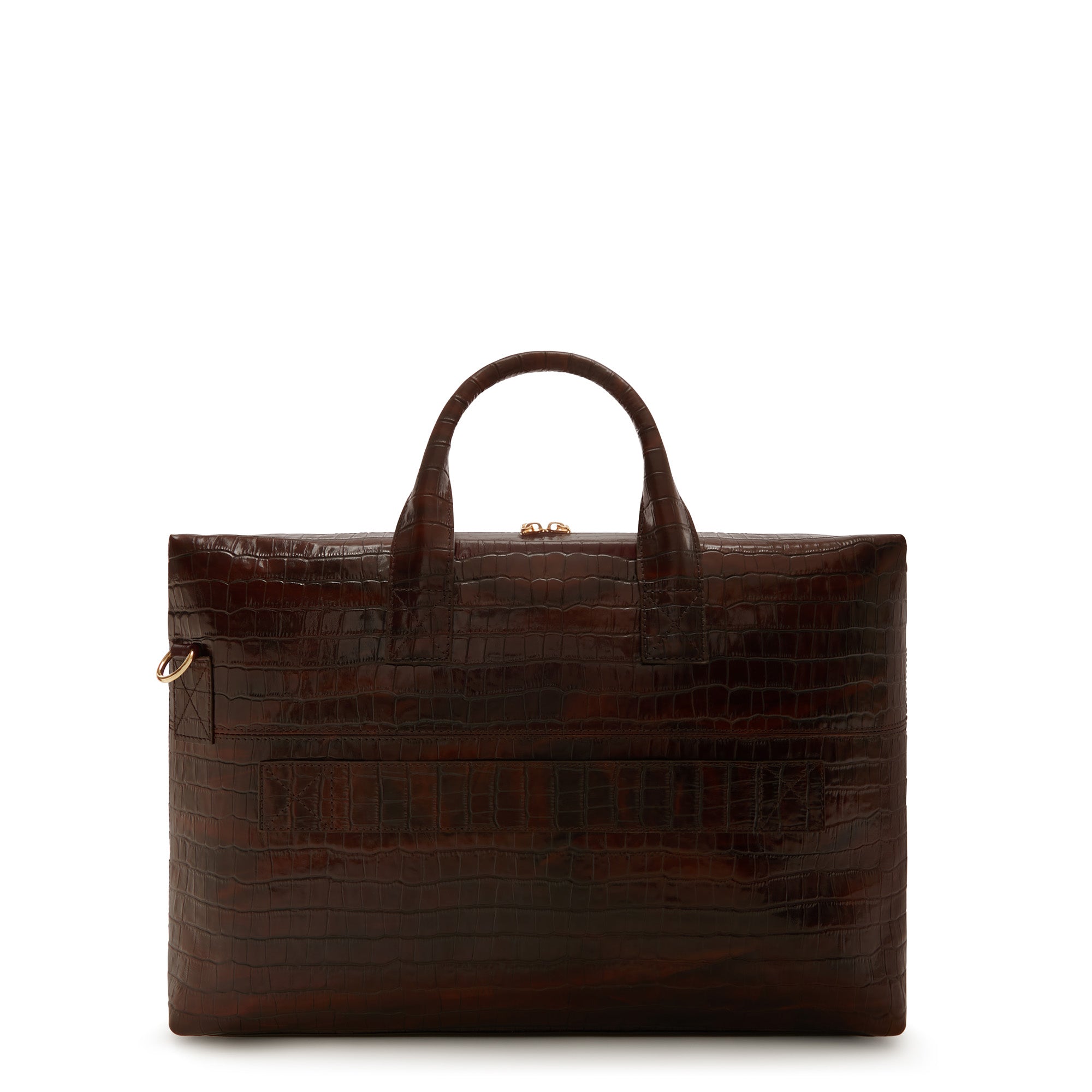 Honoré Anique Croco Brown Calfskin Handbag Bag IB25073