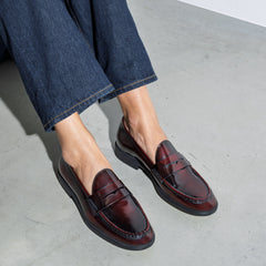 Isabel Bernard Vendôme Blandine Bordeaux Spazzolato Leather Loafers IB51015-652-39