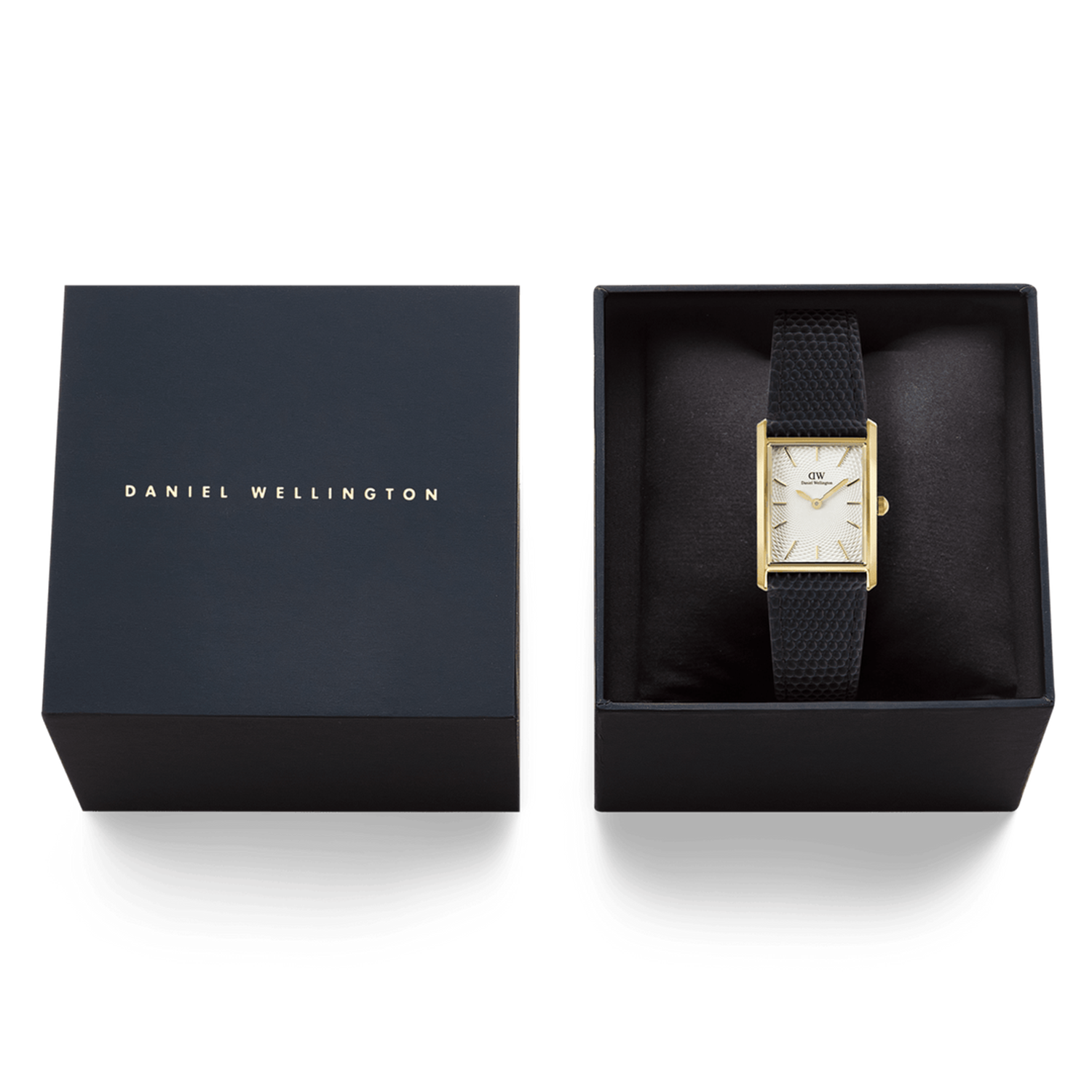 Daniel Wellington Bound Black Lizard White Guilloche Unisex Watch DW00100899