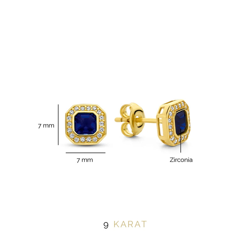 Beloro Jewels Monte Napoleone Sofia 9 carat gold Ear Studs BO360045-zoom-