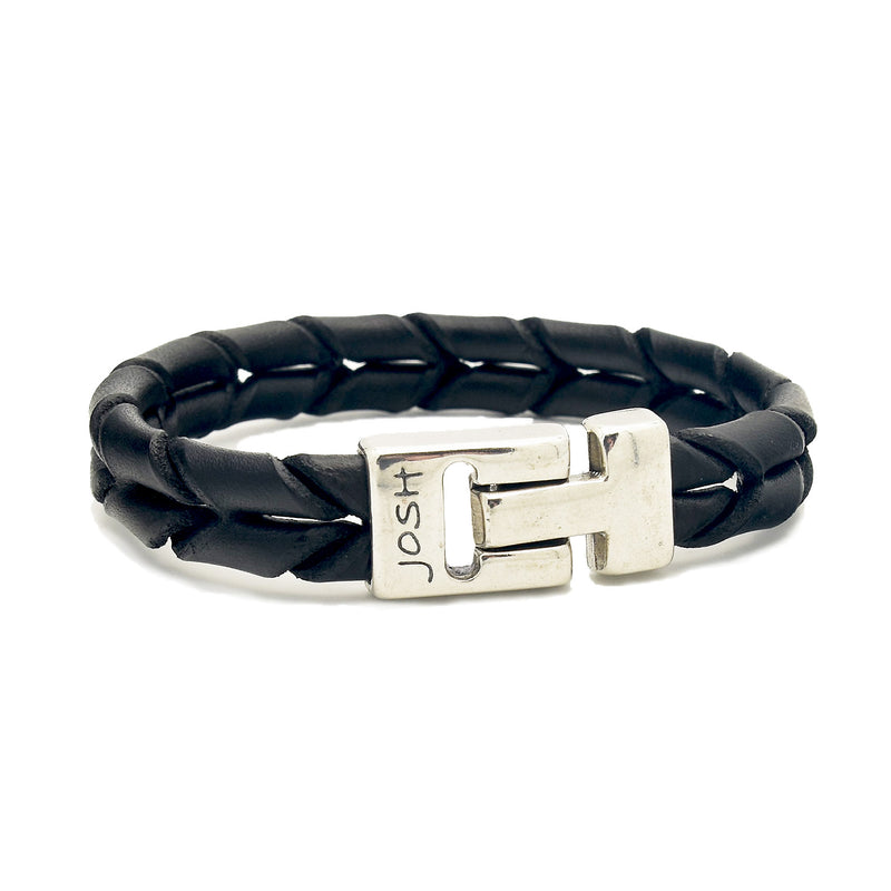 Josh Leather Bracelet 09284-BRA-S/BLACK/L-1-zoom-