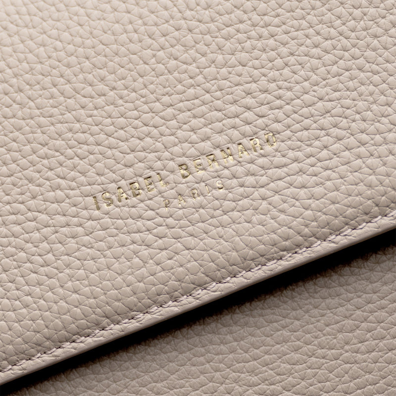 Isabel Bernard Femme Forte Heline Taupe Leather Handbag made of Calfskin IB21039-zoom-