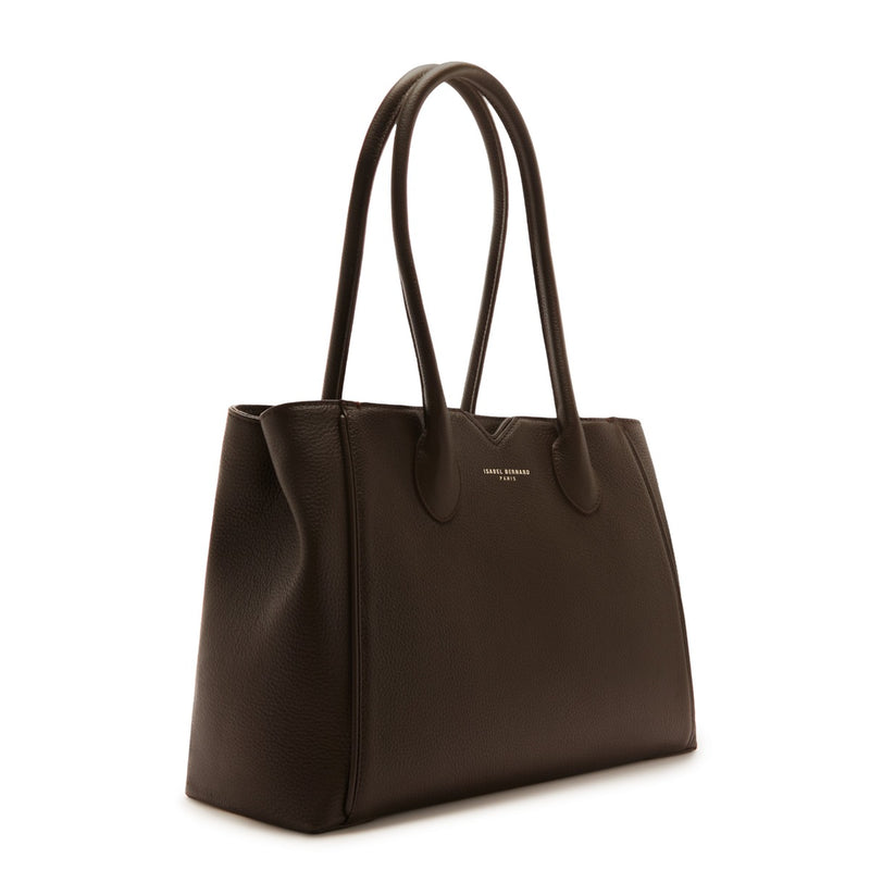 Isabel Bernard Honoré Cloe brown calfskin leather handbag IB25091-zoom-