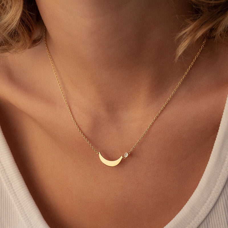 Violet Hamden Luna 925 Sterling Silver Gold Plated Necklace VH340046-zoom-