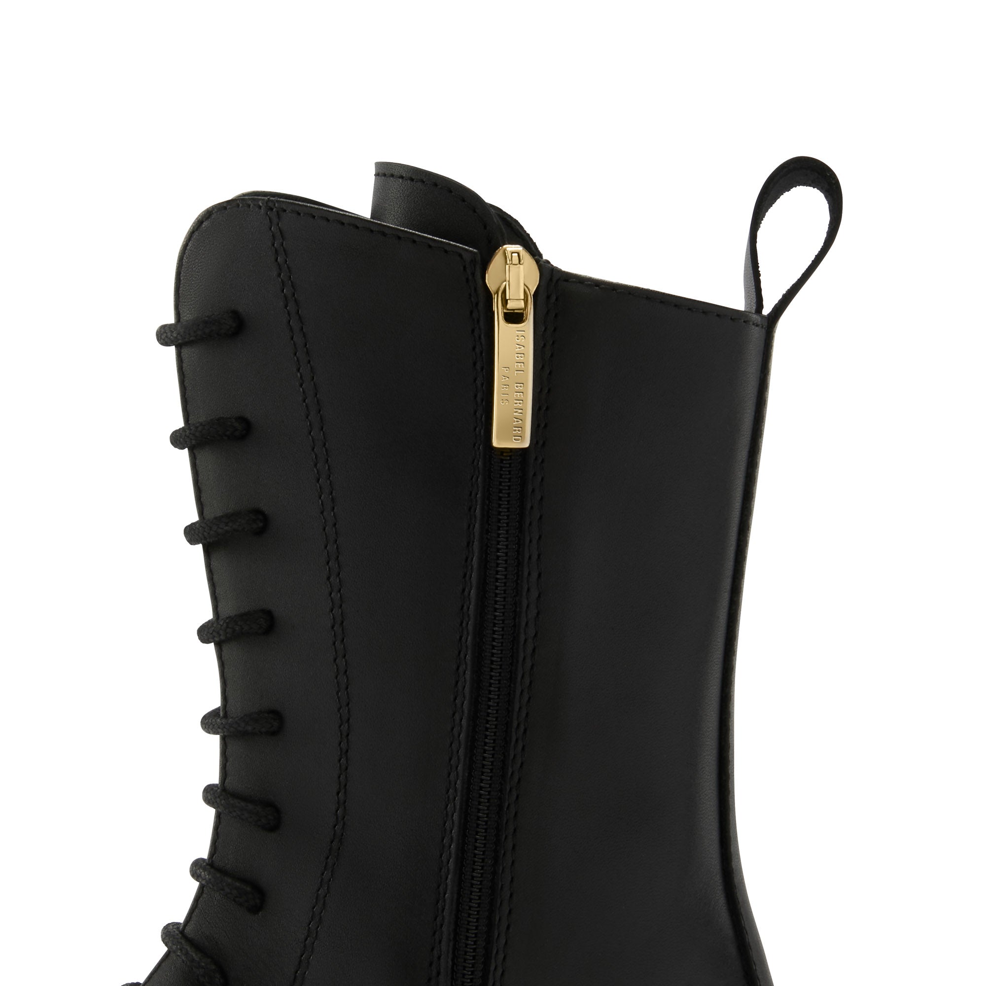 Isabel Bernard Vendôme Myrthe Black Calfskin Lace-up boots IB53008-01-36